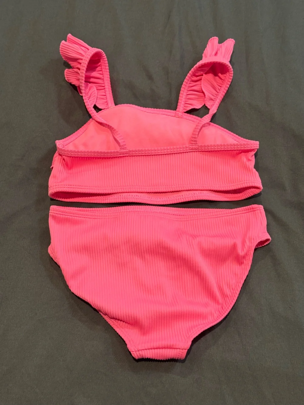 wonder nation Hot Pink Ruffle Two-Piece Girls Bikini Sz 8